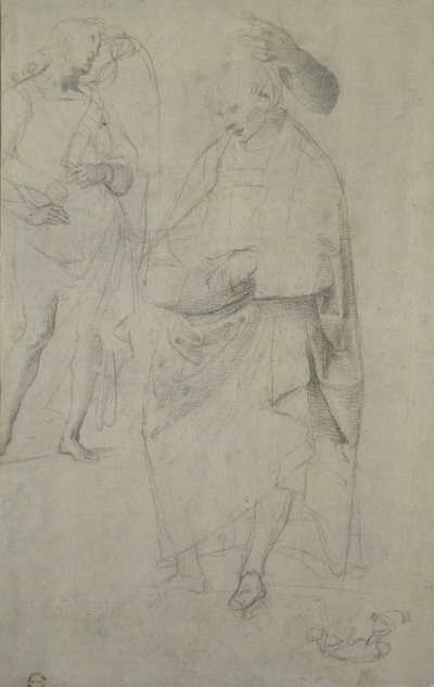 Studio di un angelo e di un uomo in piedi (verso), WA1846.148 da Raffaello Sanzio Raphael